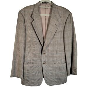 Vintage Valentino Uomo Wool Glen Plaid Blazer 40R Italy